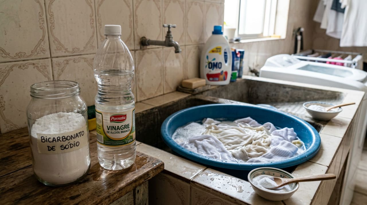 O bicarbonato de sódio é um dos ingredientes mais eficazes e seguros para tratar o amarelado das roupas brancas