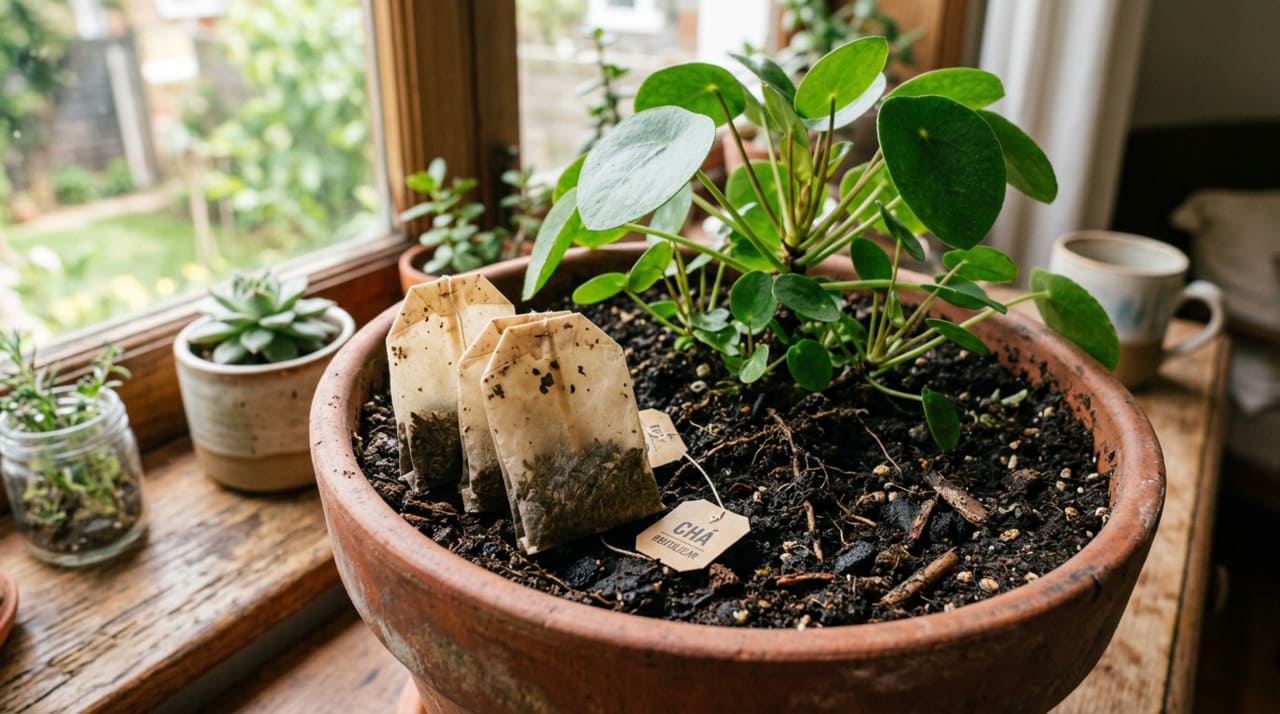Repelente de insetos e fertilizante para plantas. 4 usos para saquinhos de chá usados