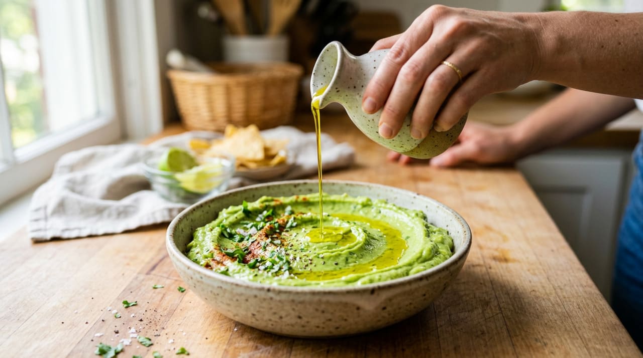 O escurecimento do abacate cortado ou amassado é causado pela ação de uma enzima chamada polifenol oxidase