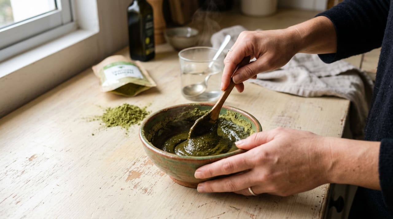 O preparo da henna como tintura caseira é simples e exige apenas o pó de henna puro