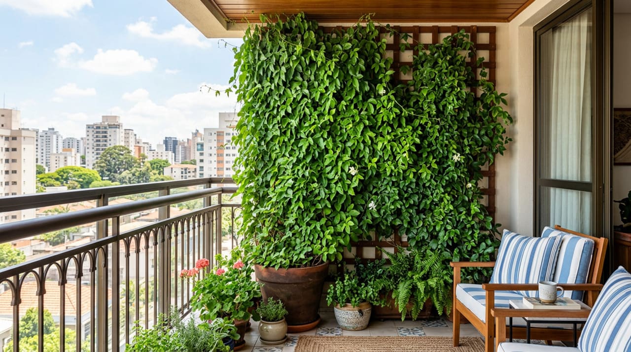 Uma trepadeira que pode ser cultivada em vaso e que cobre sua varanda com flores coloridas o ano todo