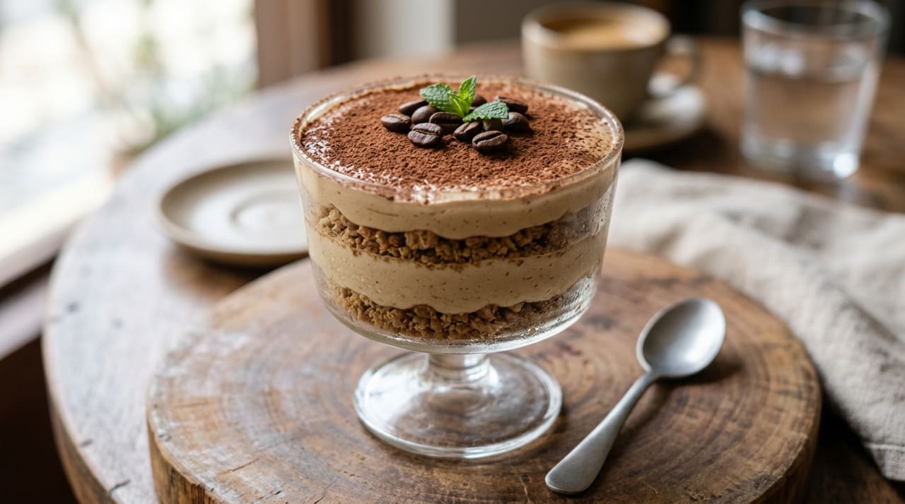 Pensa numa “torta” fria montada em camadas, que vai ao congelador até ficar firme e cremosa