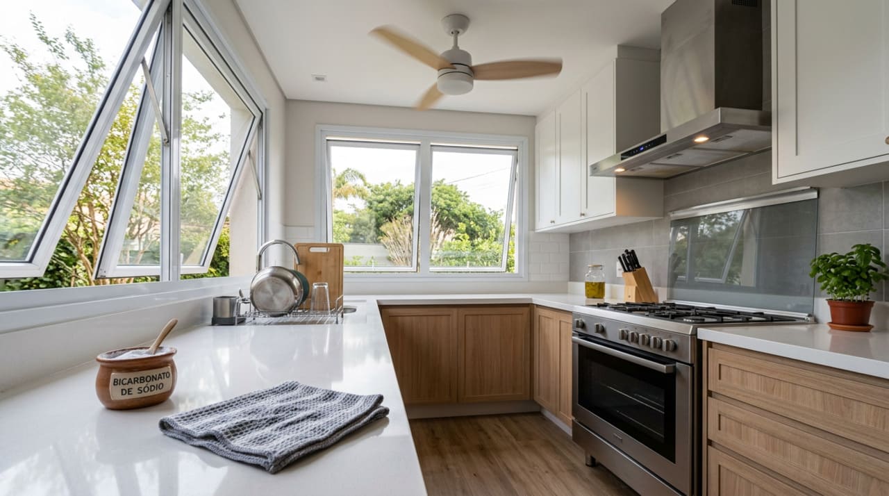 O cheiro de gordura aparece principalmente quando o óleo esquenta demais e começa a soltar partículas minúsculas no ar.