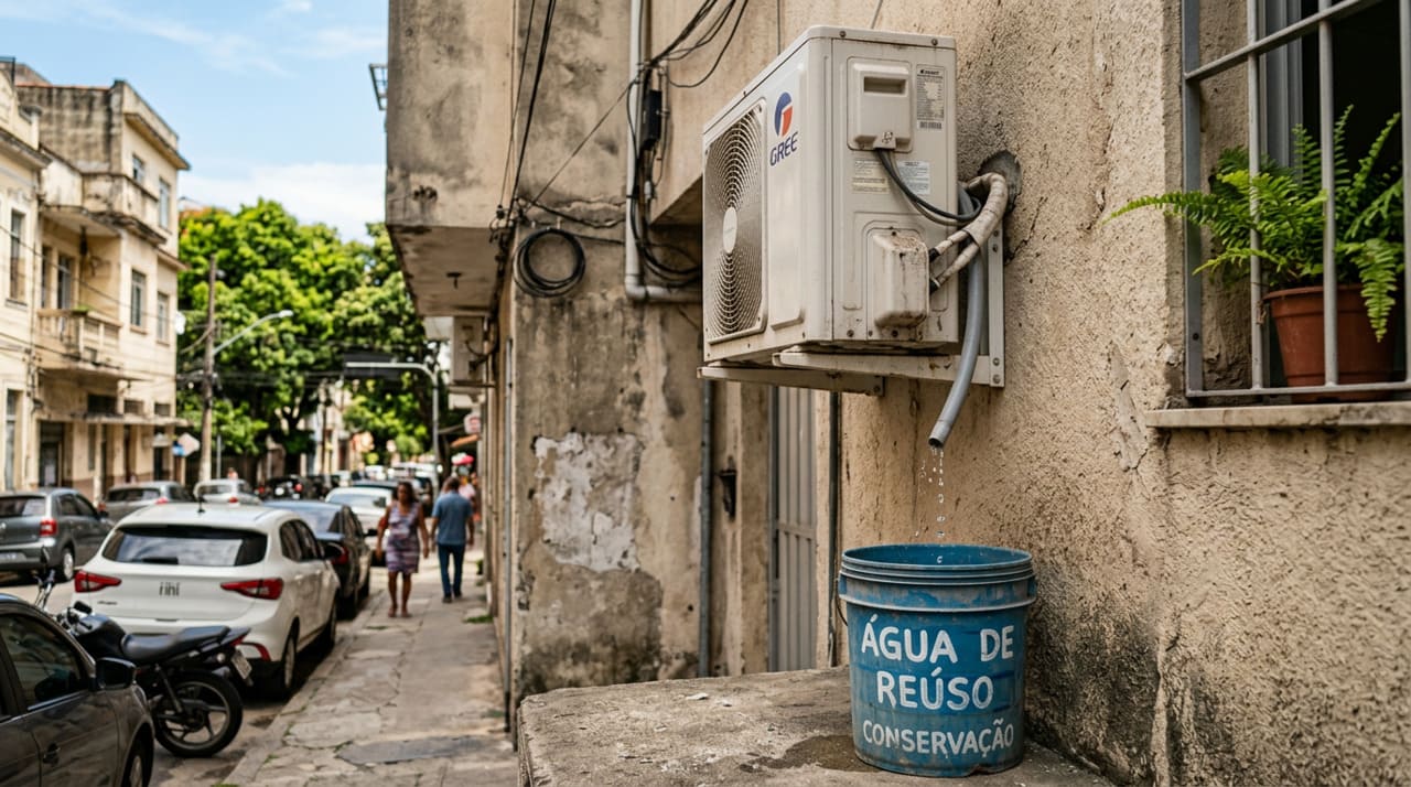 Essa água que sai do ar-condicionado vem da umidade do ar