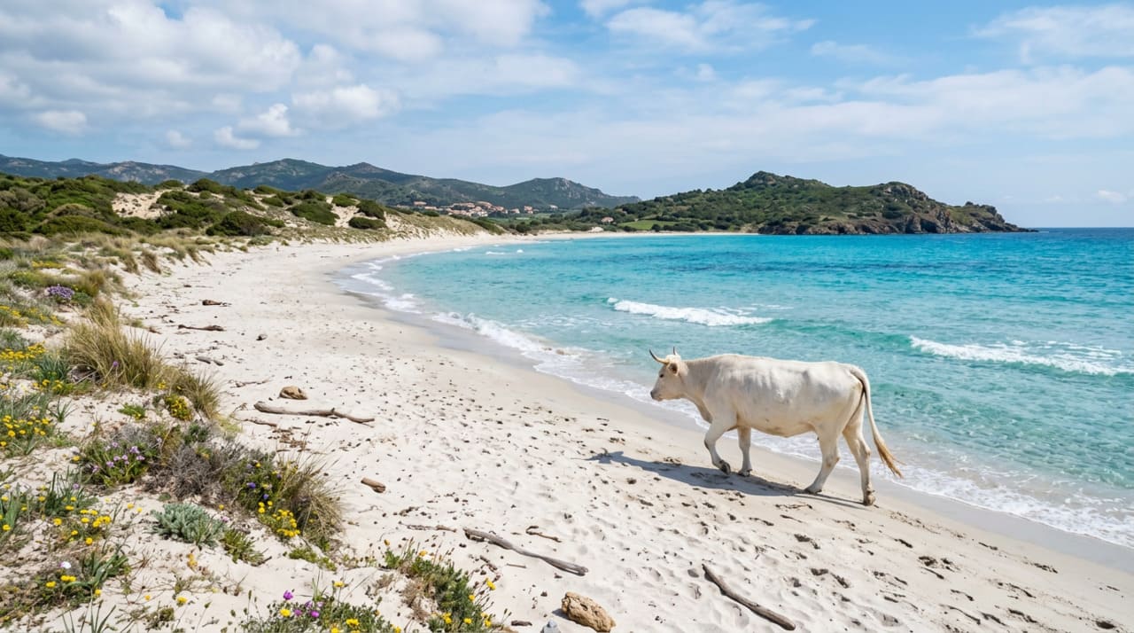 Quem chega à Spiaggia di Berchida pela primeira vez descreve a experiência como uma espécie de desaceleração imediata