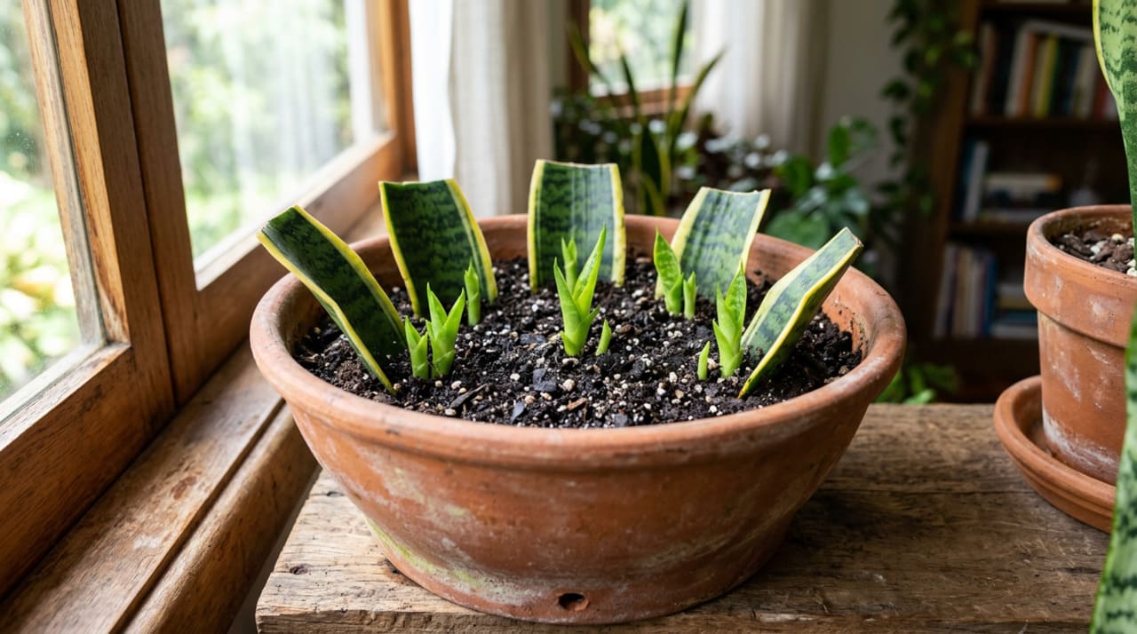 Esse processo funciona porque a espada-de-são-jorge tem uma capacidade regenerativa notável