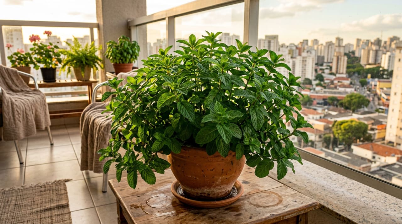A principal razão pela qual a hortelã morre rápido em cultivo em vaso é o esgotamento do substrato.