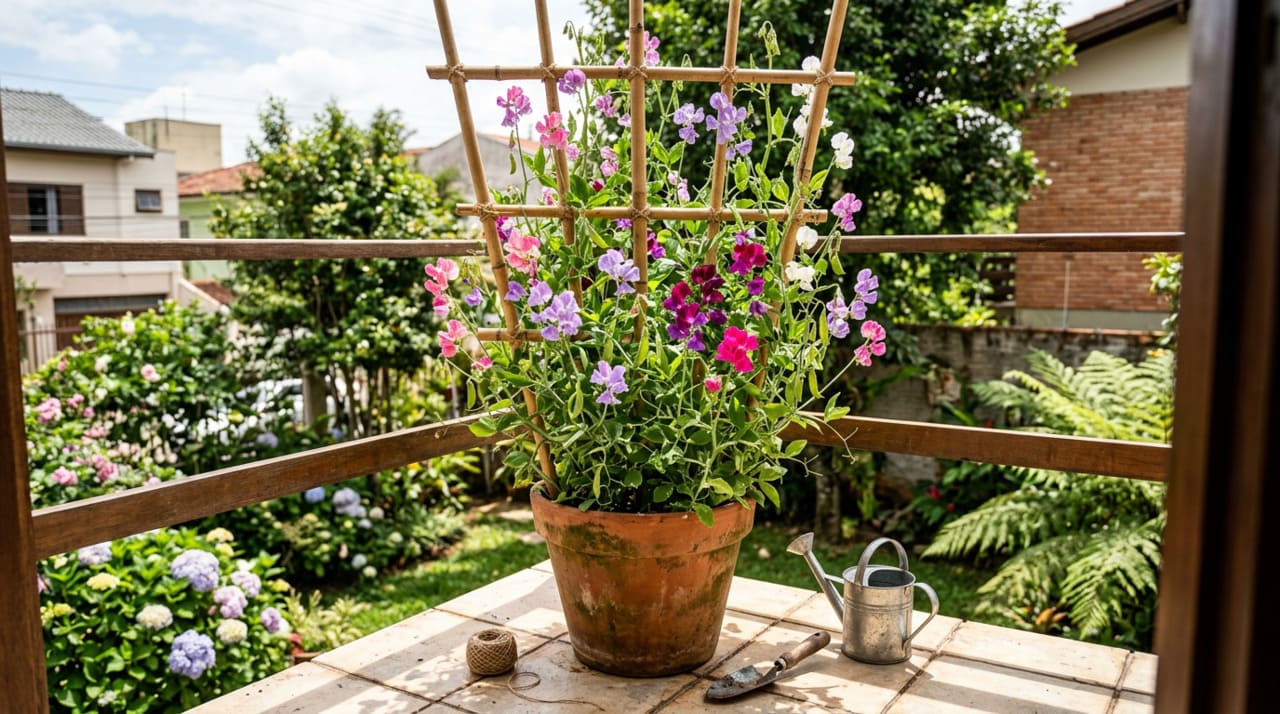 O mecanismo de proteção da ervilha-de-cheiro contra pragas é indireto, mas eficaz, e funciona por dois caminhos complementares.