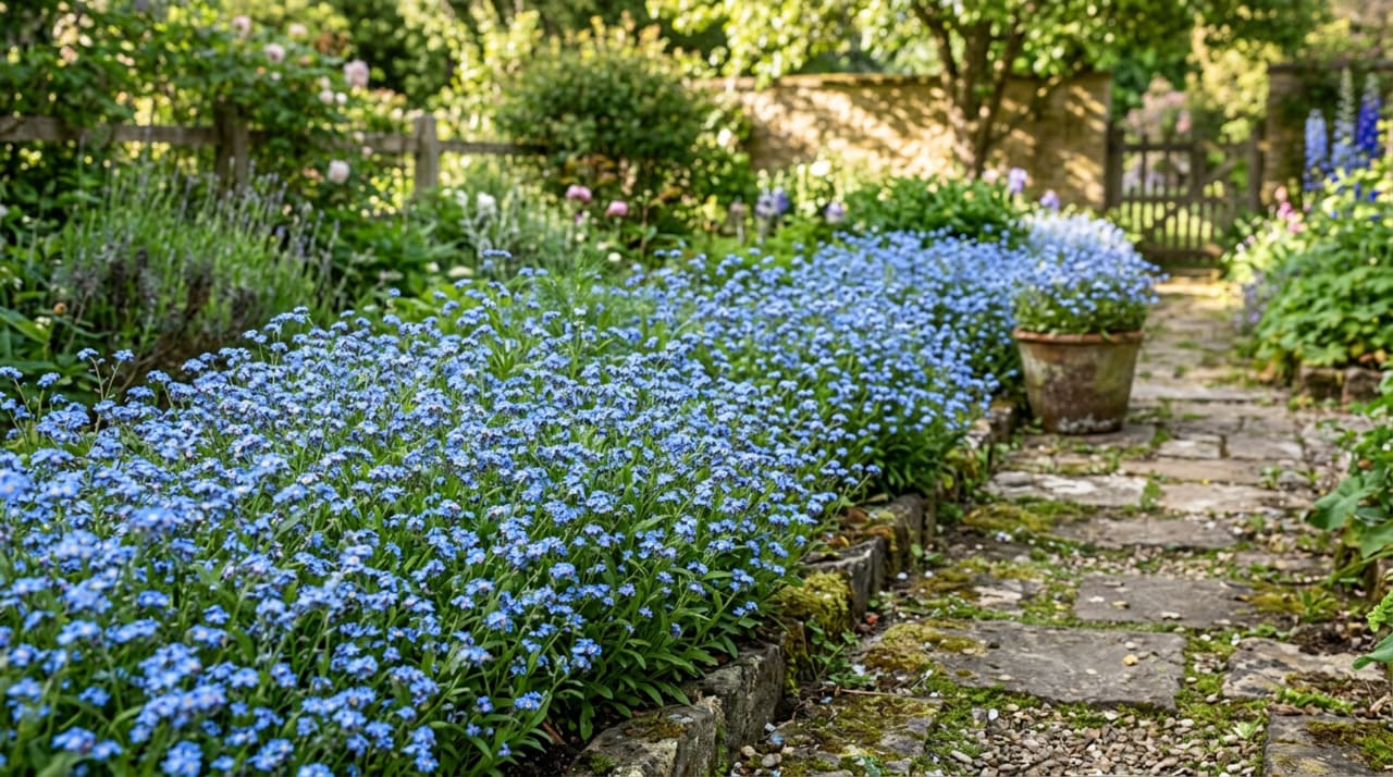 O miosótis é uma planta perene de pequeno porte que, dependendo do clima, pode se comportar como anual ou bienal.
