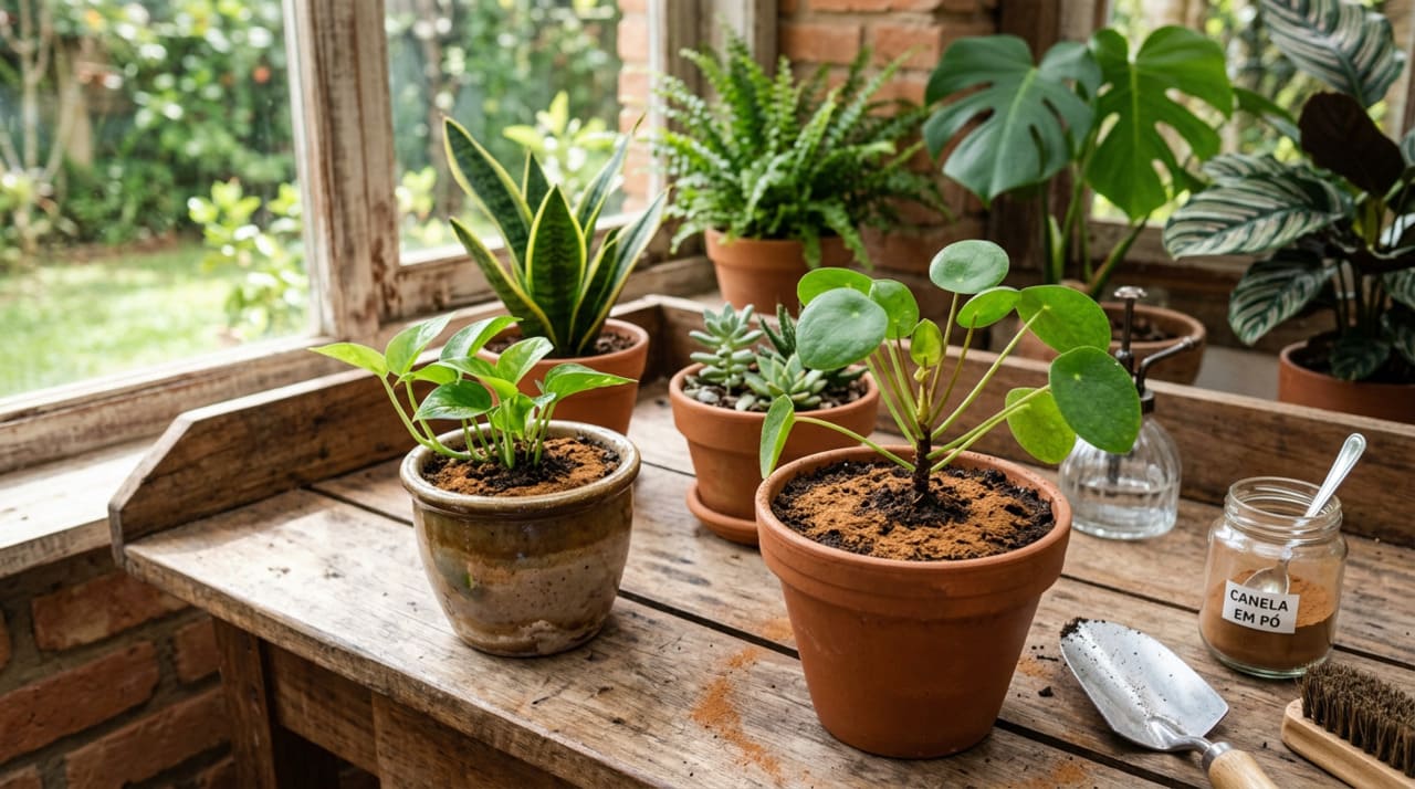 Na Turquia eles colocam canela no vaso para afastar mosquitos e fazem isso toda semana para a planta nunca murchar
