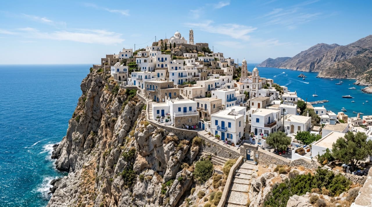 Entre os destaques de Karpathos celebrados pela imprensa italiana, o vilarejo de Olympos merece atenção especial.