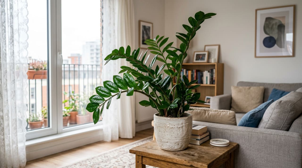 A zamioculca é nativa de regiões tropicais da África Oriental, onde cresce naturalmente sob a sombra densa de outras plantas maiores