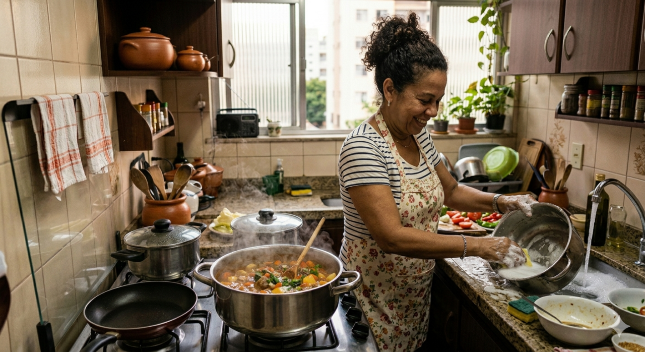 O que o hábito de lavar a louça enquanto cozinha diz sobre sua personalidade
