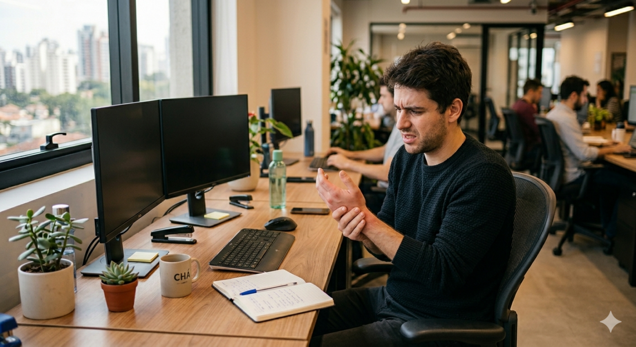 Alongamentos nos dedos para reduzir dores nos tendões