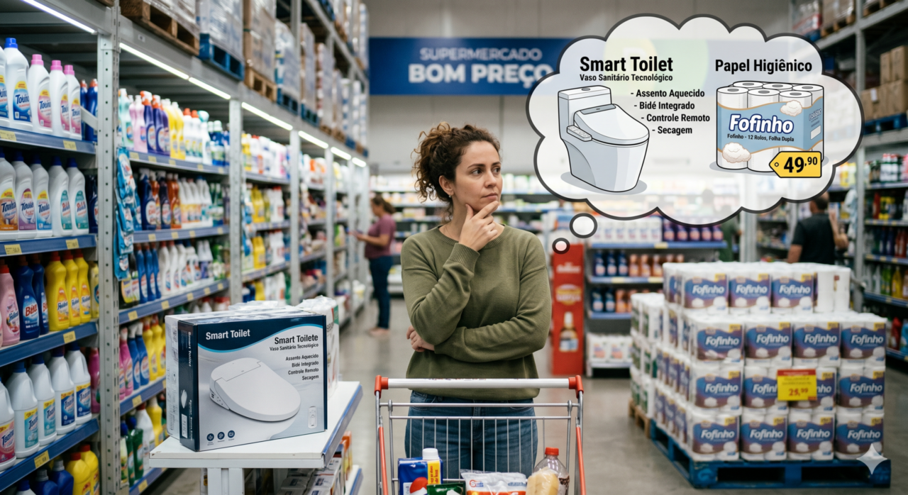 Substituição do papel higiênico por métodos modernos que priorizam a funcionalidade e o cuidado com a casa