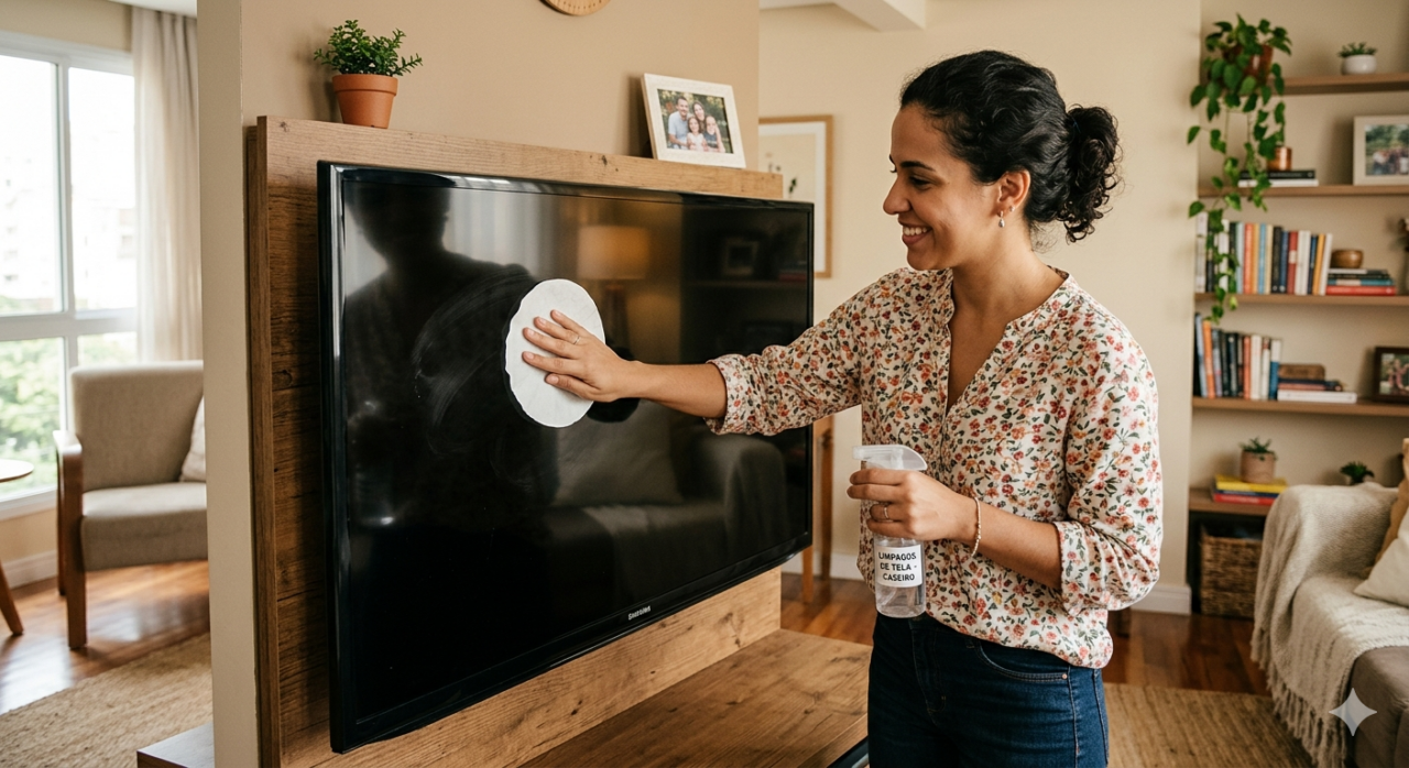 Limpeza de telas engorduradas com filtro de café