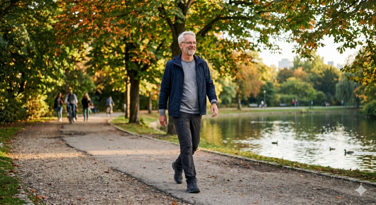 Caminhar todos os dias para fortalecer o equilíbrio