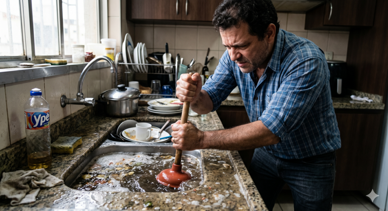 O encanamento da maioria das residências brasileiras não foi dimensionado para transportar resíduos gordurosos que se solidificam na água.