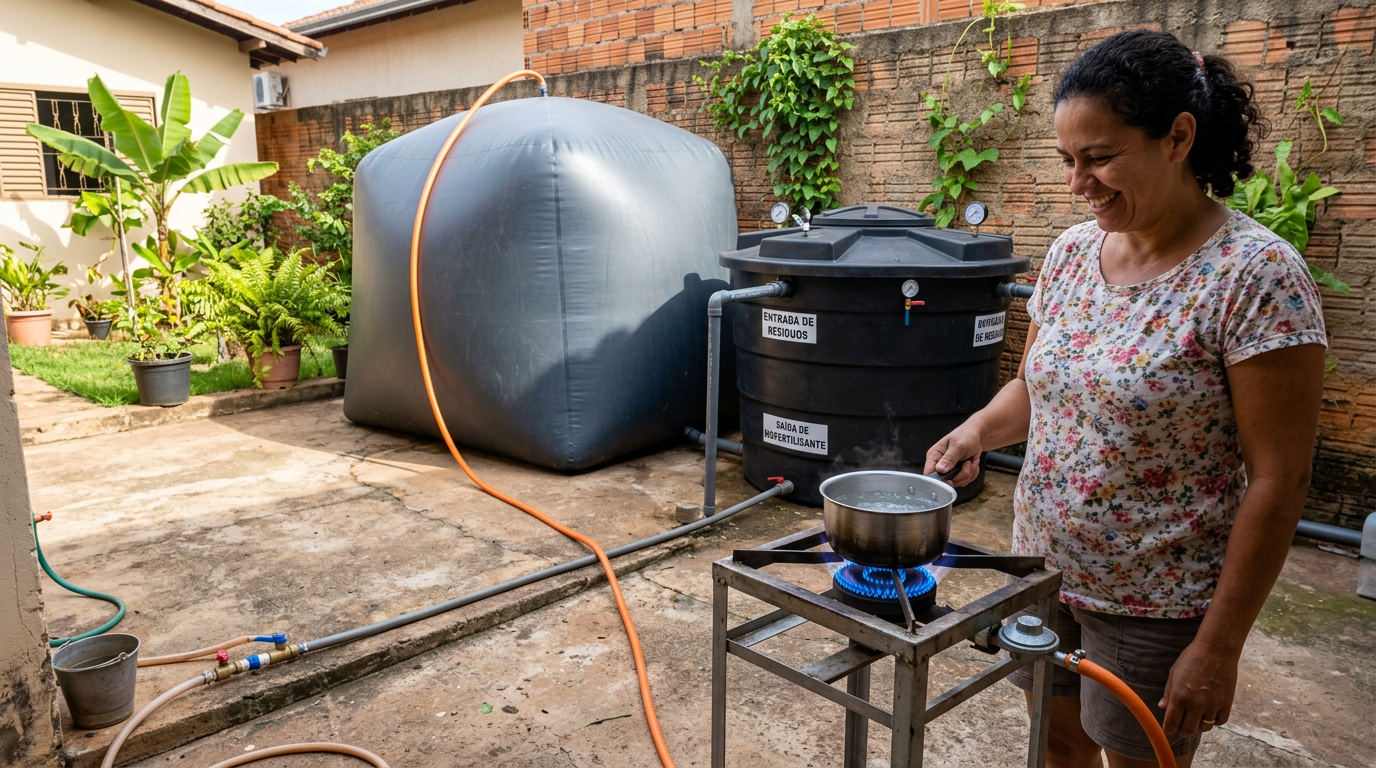 Transforma restos de comida em gás: 4,4 kWh e 53 galões de gás por dia neste outono para se despedir das altas contas de eletricidade