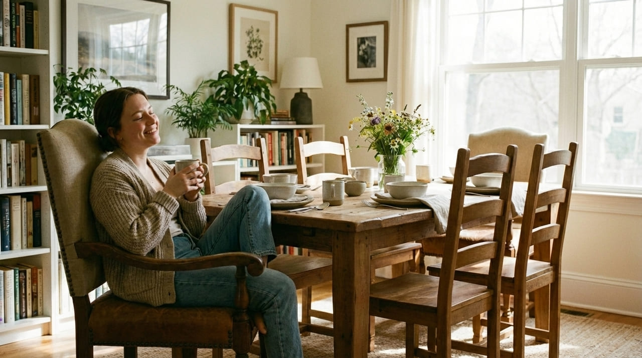 O lugar escolhido à mesa funciona como um porto seguro particular que ajuda a reduzir a carga cognitiva e a ansiedade diária.