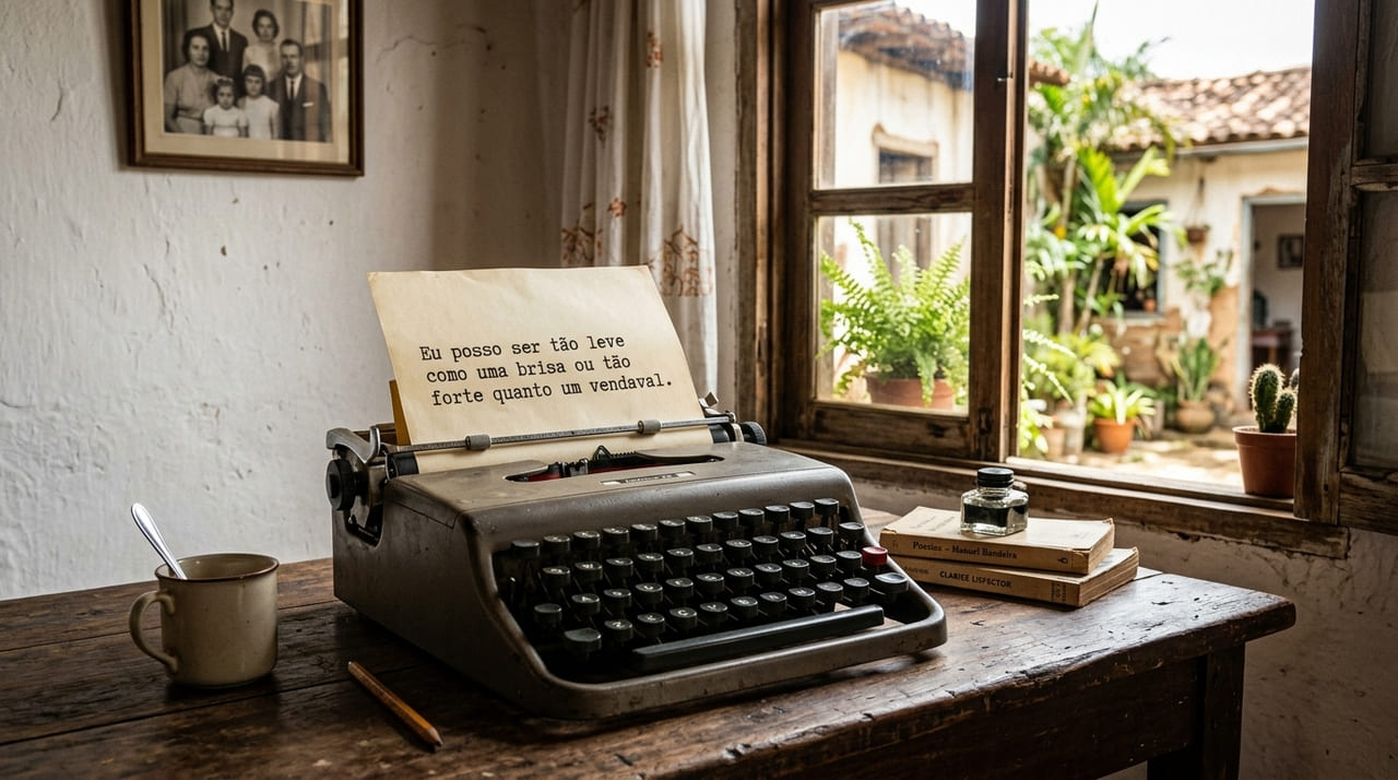 A voz literária brasileira descreve a natureza mutável e profunda da identidade feminina.