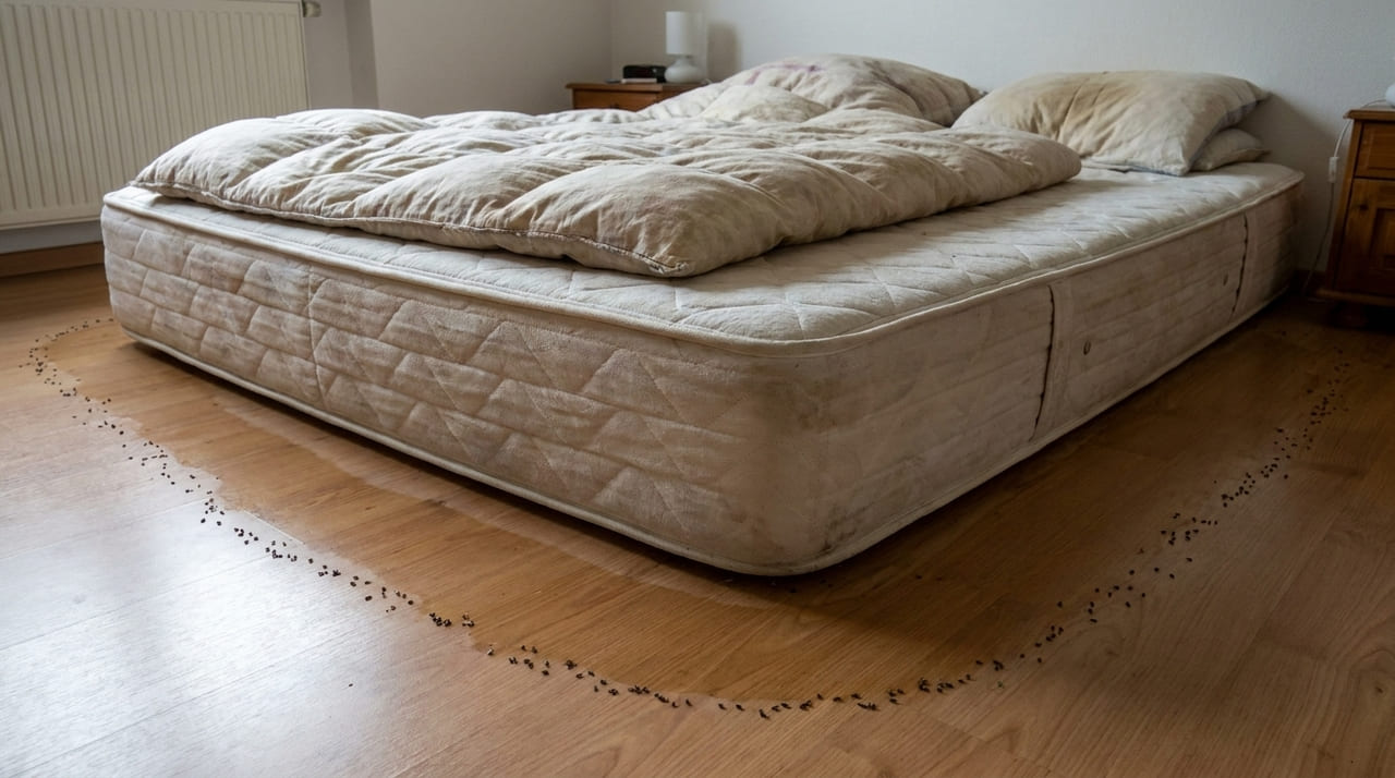 O manejo hídrico do ambiente desestimula a fixação de insetos e protege áreas críticas do dormitório.