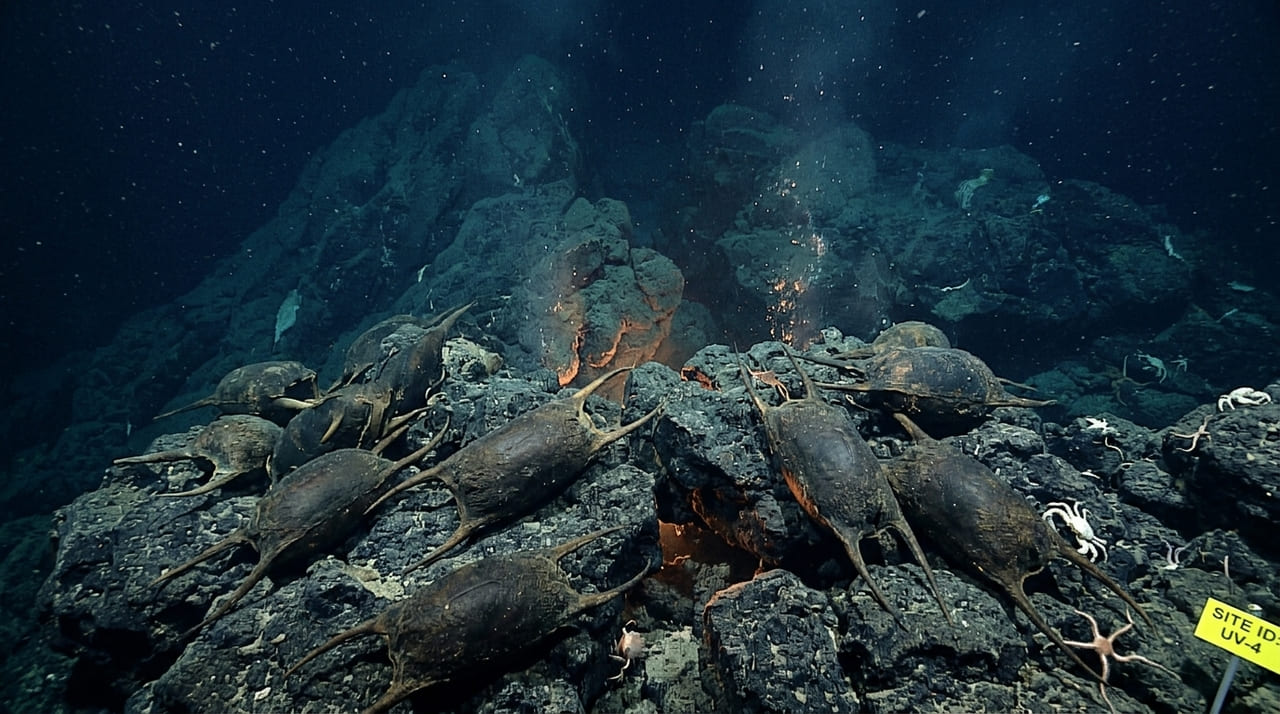Pesquisadores descobriram um berçário raro de raias-brancas-do-pacífico próximo a um vulcão submerso. O calor térmico da estrutura vulcânica é essencial para a incubação dos ovos em águas profundas, garantindo a sobrevivência da espécie em condições extremas.