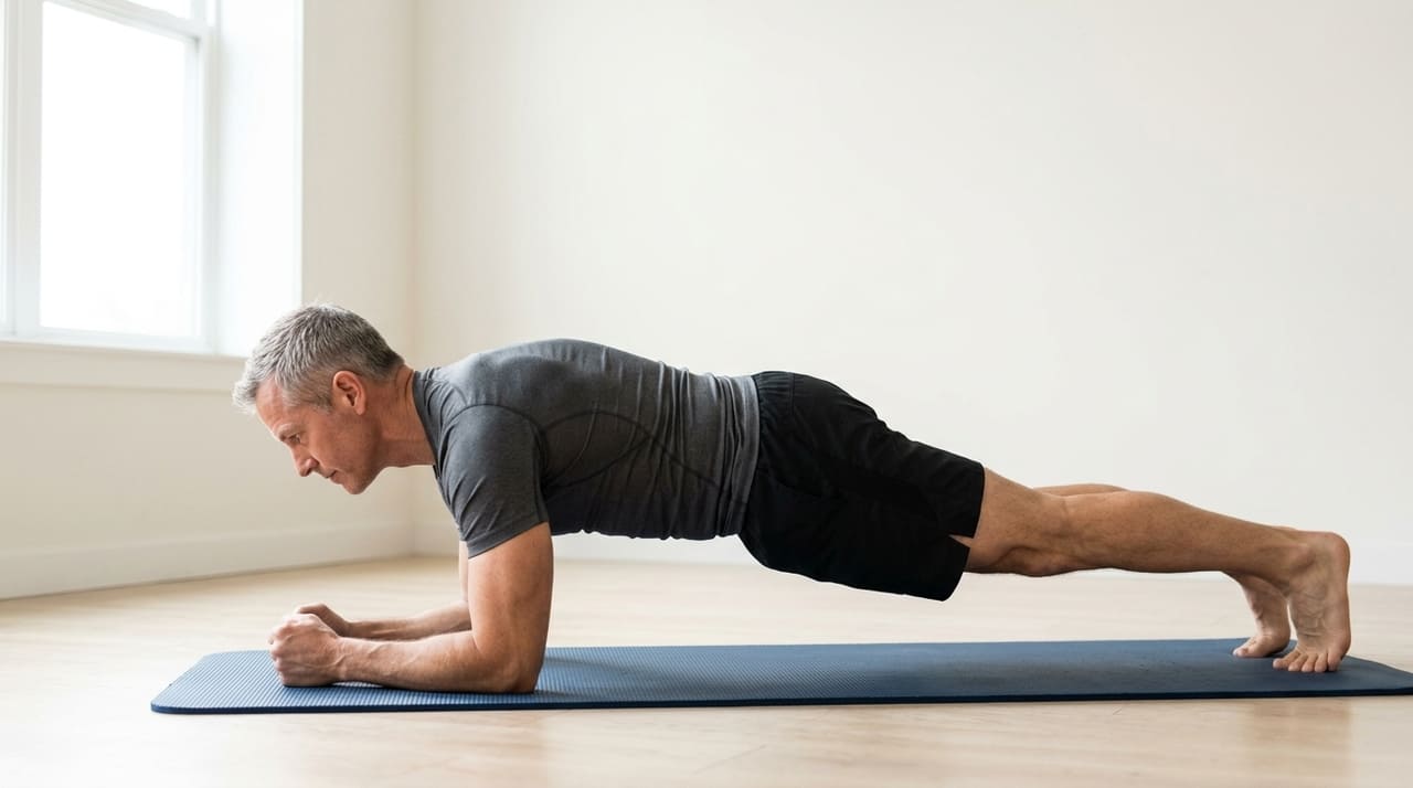 A capacidade de sustentar o próprio peso através da isometria revela a integridade funcional do organismo ao longo das décadas.