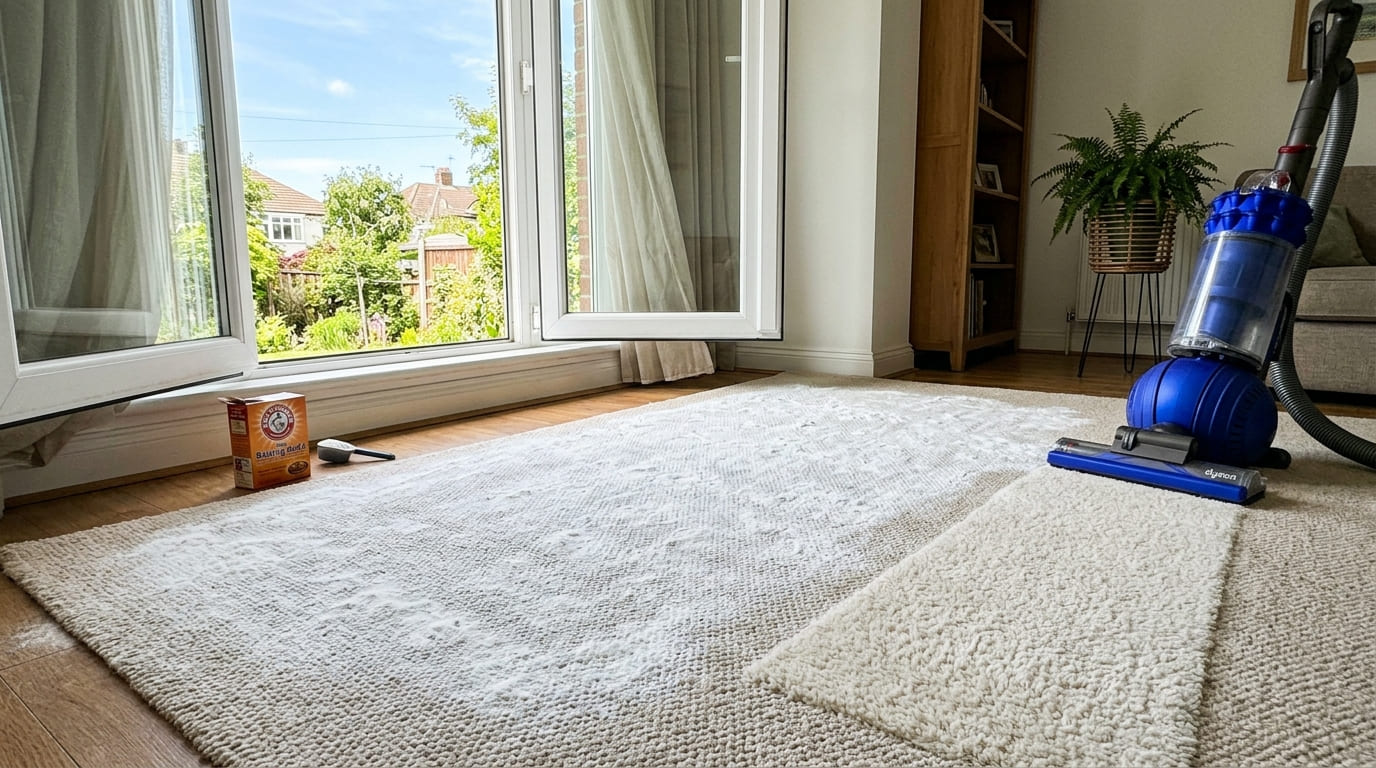 O uso de métodos mecânicos e agentes naturais como o bicarbonato neutraliza odores e preserva a vida útil das fibras do seu lar.