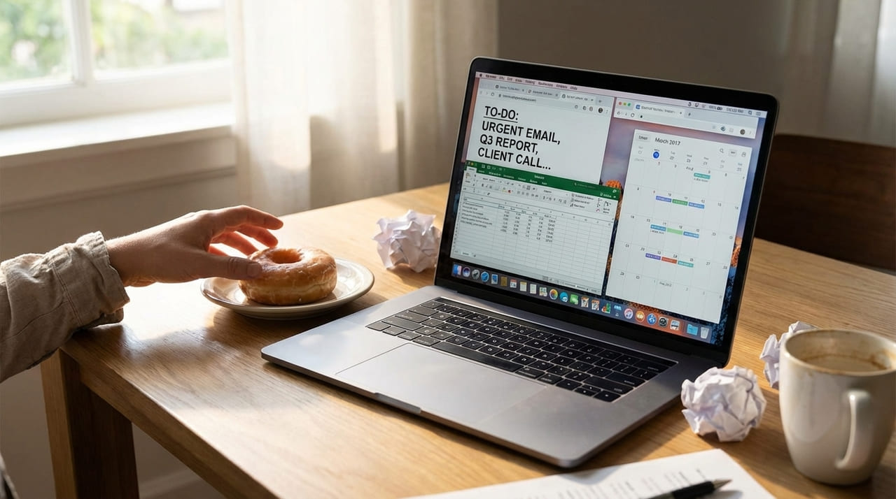 O cérebro busca alimentos açucarados como uma ferramenta de regulação emocional para enfrentar a pressão do ambiente corporativo.