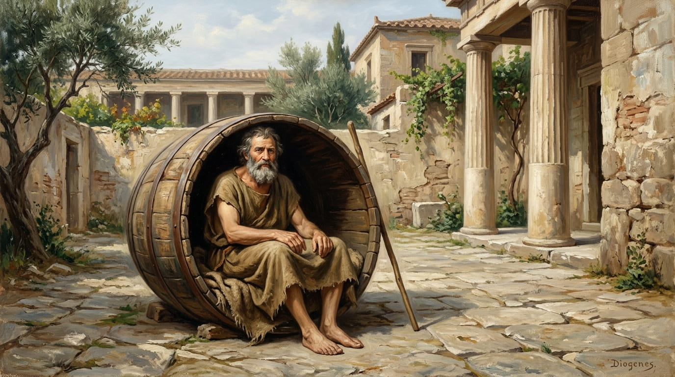 O excesso de posses reflete buscas emocionais que sobrecarregam o lar e a mente. Inspirados por Diógenes, aprendemos que a verdadeira clareza surge ao questionar o que é supérfluo, transformando o espaço físico em um reflexo de liberdade pessoal.