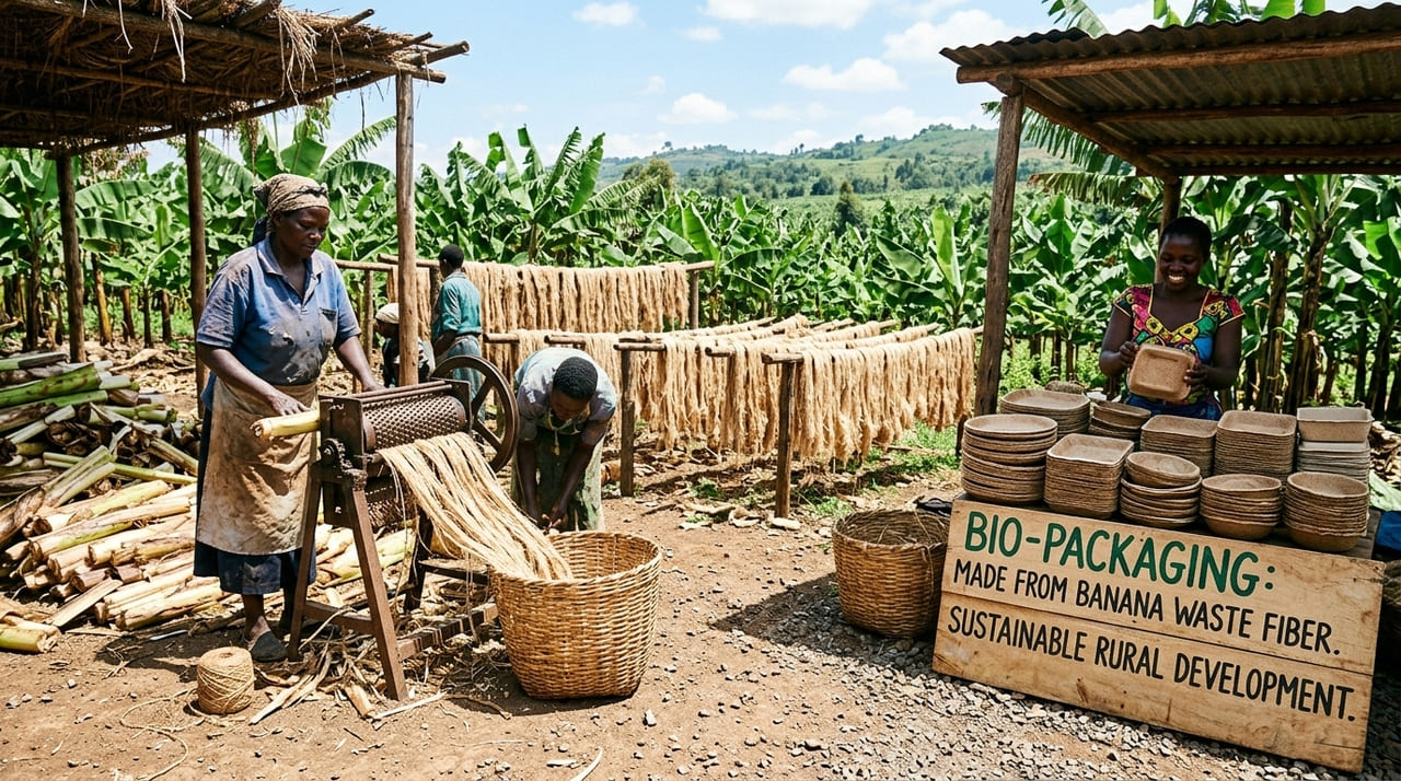 As milhares de toneladas de pseudocaules de banana deixadas apodrecendo após cada colheita agora estão sendo transformadas em papel de seda e materiais de embalagem, enquanto um processo simples usando hidróxido de sódio a 230°F está alcançando rendimentos de polpa de até 44% nos testes de abril de 2026