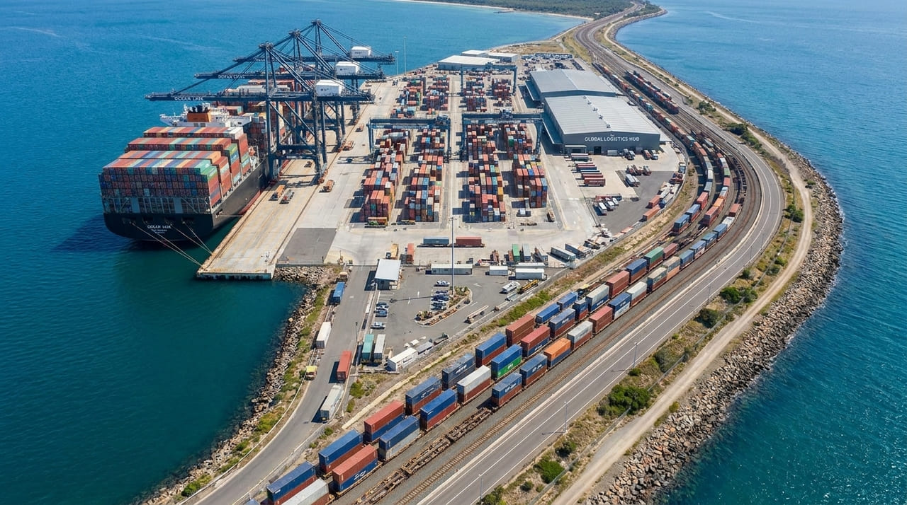 O Corredor Interoceânico do Istmo de Tehuantepec conecta portos estratégicos para agilizar o fluxo comercial entre os oceanos.