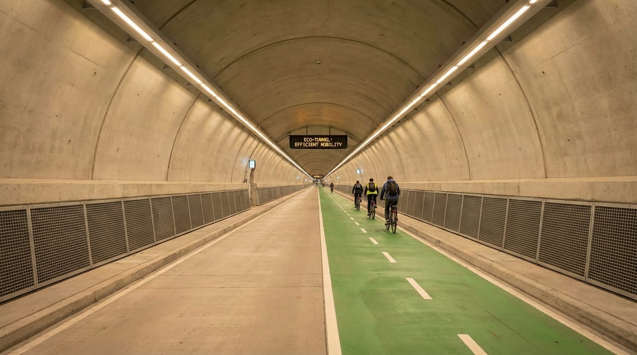 A obra utiliza tecnologia de ponta para criar um corredor seguro que elimina a dependência de veículos motorizados na travessia.