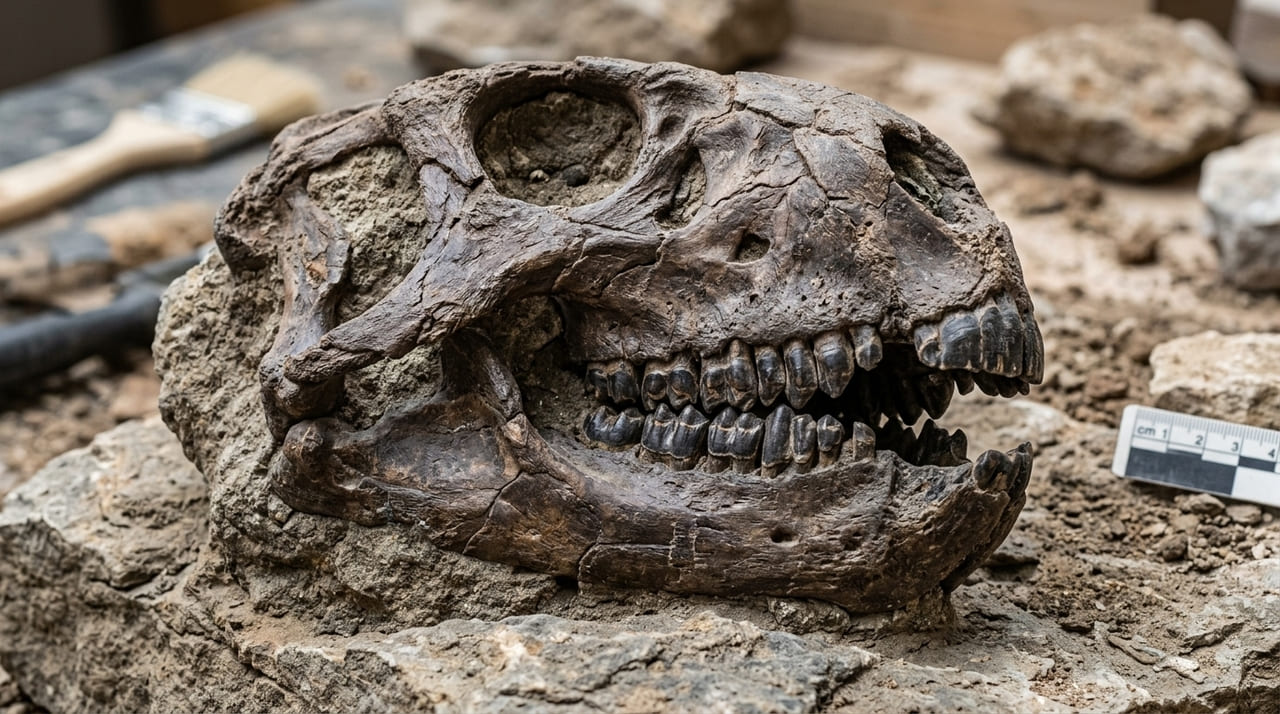 A descoberta de um pararréptil ancestral altera a compreensão científica sobre a transição alimentar e a diversificação dos ecossistemas terrestres.