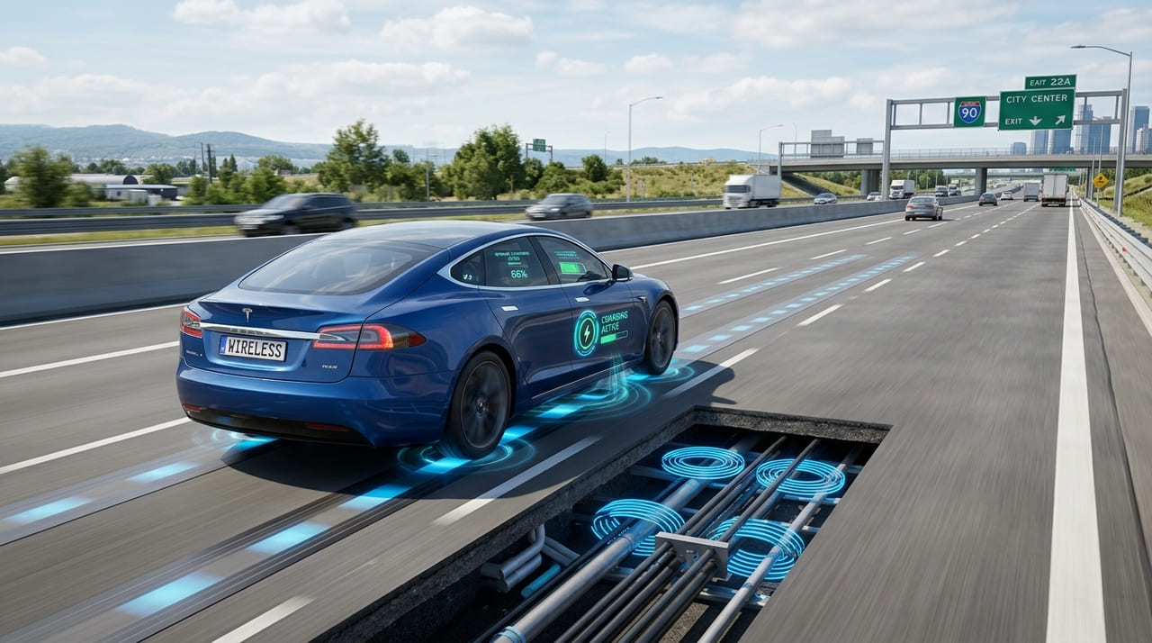 Pavimentos magnéticos eliminam a necessidade de paradas para recarga e aceleram a descarbonização do transporte global.