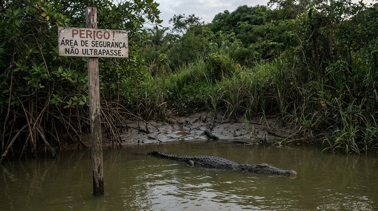 A introdução de predadores naturais em pântanos busca desencorajar travessias ilegais onde barreiras físicas são ineficazes.