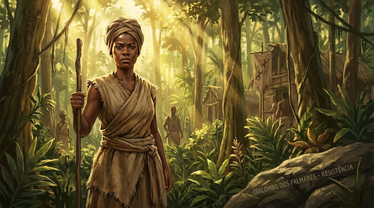 A trajetória de Dandara simboliza a coragem necessária para romper correntes e viver de forma plenamente livre.