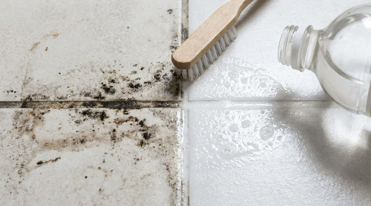 O uso do vinagre branco neutraliza resíduos e gorduras que o sabão comum não consegue remover das superfícies porosas.