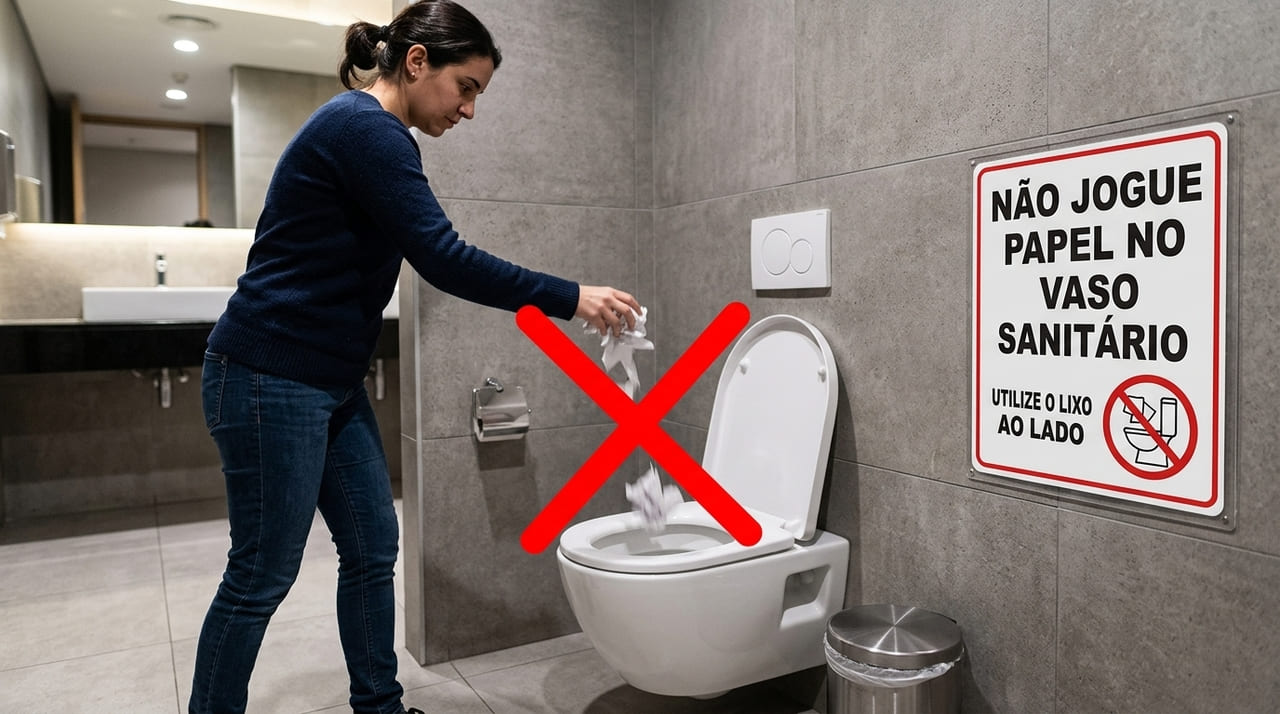 Tubulações estreitas em cidades antigas exigem o descarte correto de resíduos sólidos para evitar obstruções na rede.