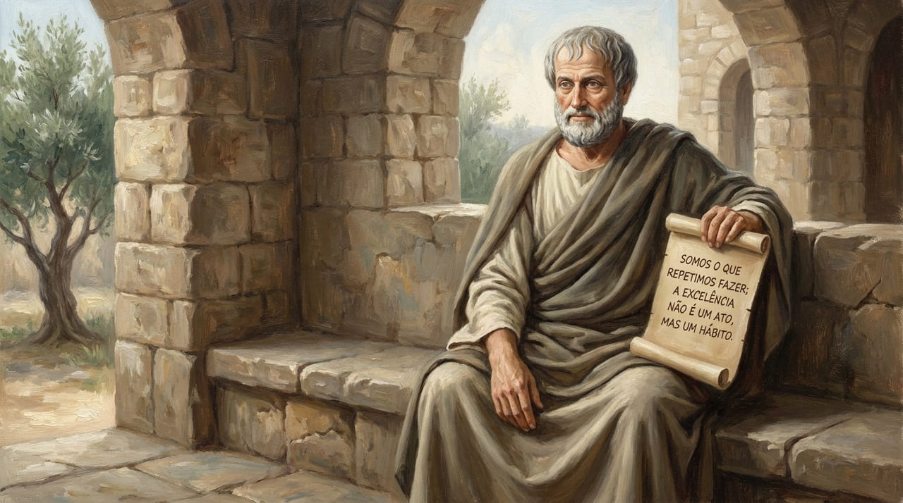 O segredo para uma mente produtiva reside na prática diária da virtude e na compreensão de que somos aquilo que fazemos repetidamente.