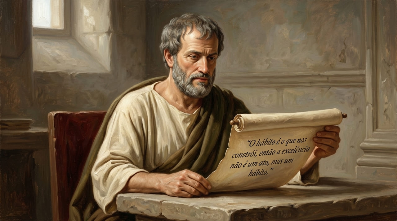 A excelência humana é alcançada através da construção de comportamentos rotineiros.