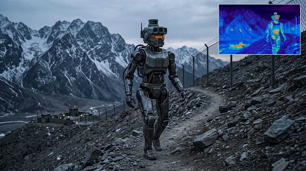 A implementação de robôs humanoides moderniza a proteção territorial e substitui patrulhas humanas em ambientes hostis.