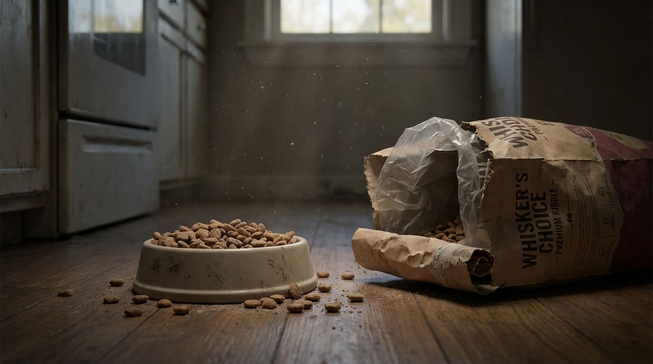 A oxidação lipídica e a perda de aroma em embalagens mal fechadas são as principais causas para o gato rejeitar o final da ração.