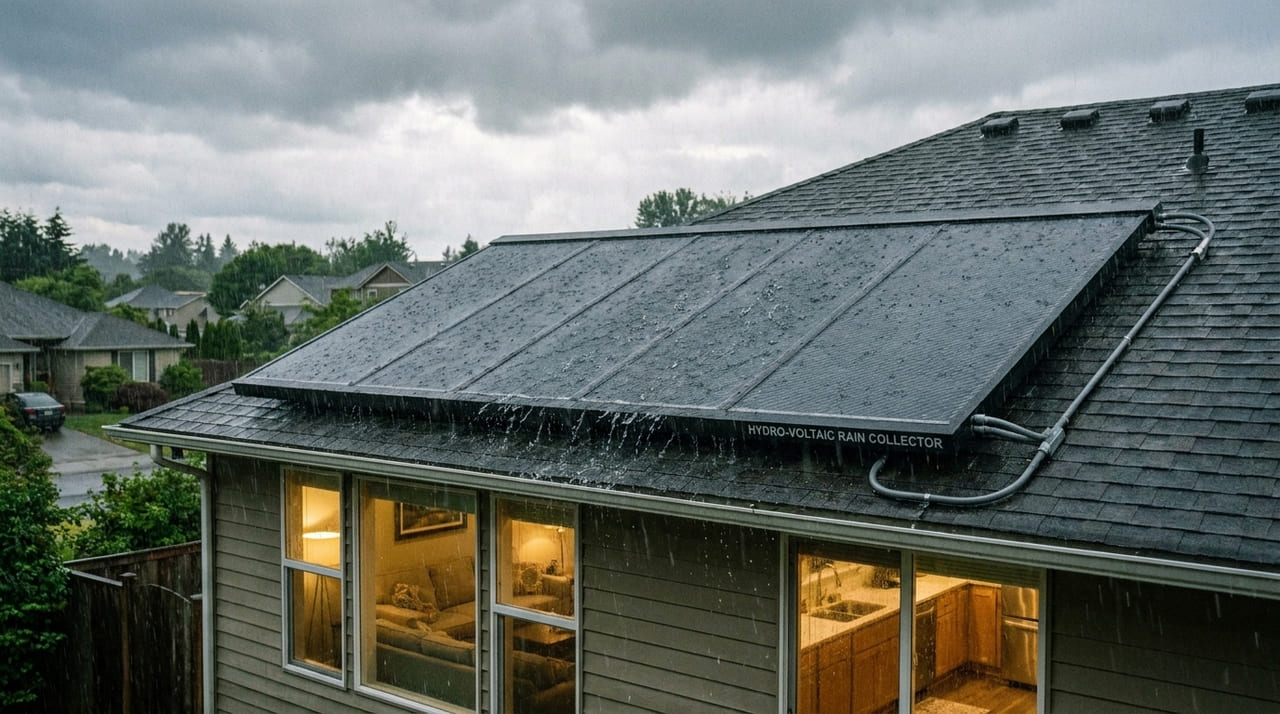 Cientistas desenvolvem nanogeradores triboelétricos capazes de transformar o impacto das gotas de chuva em eletricidade para o abastecimento residencial.