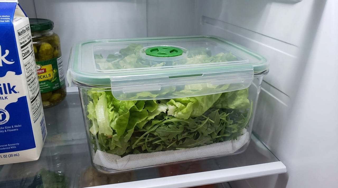 O uso de potes herméticos com ventilação permite que o alface permaneça fresco e crocante por uma semana inteira. https://youtube.com/shorts/Mfp9HVnp5wU?si=fz0MM0mQjA71037p