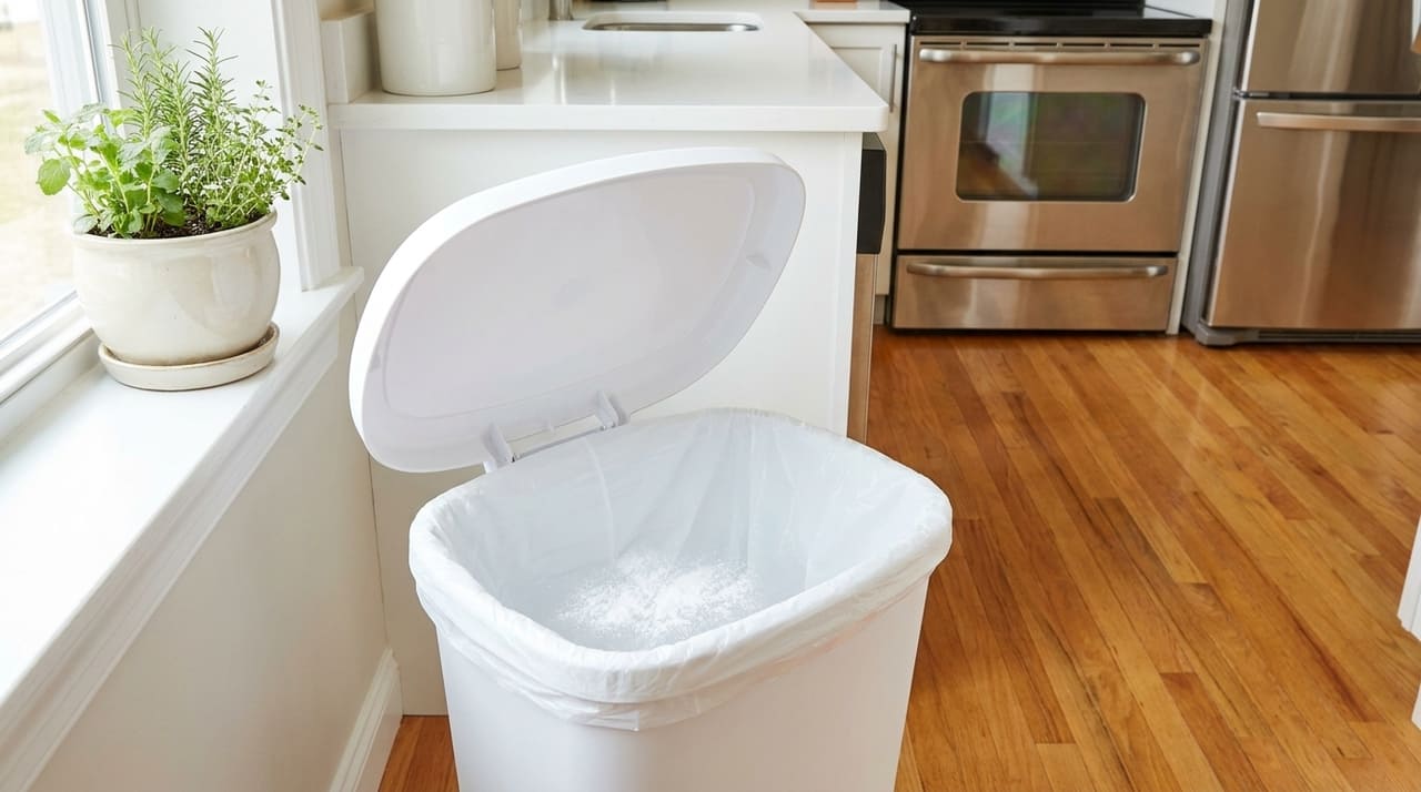 O uso do bicarbonato de sódio neutraliza agentes causadores de mau cheiro e mantém a lixeira quimicamente estável.