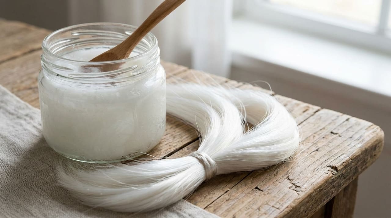 O uso do óleo de coco antes do mergulho cria uma barreira lipídica que impede a absorção de cloro e resíduos químicos.