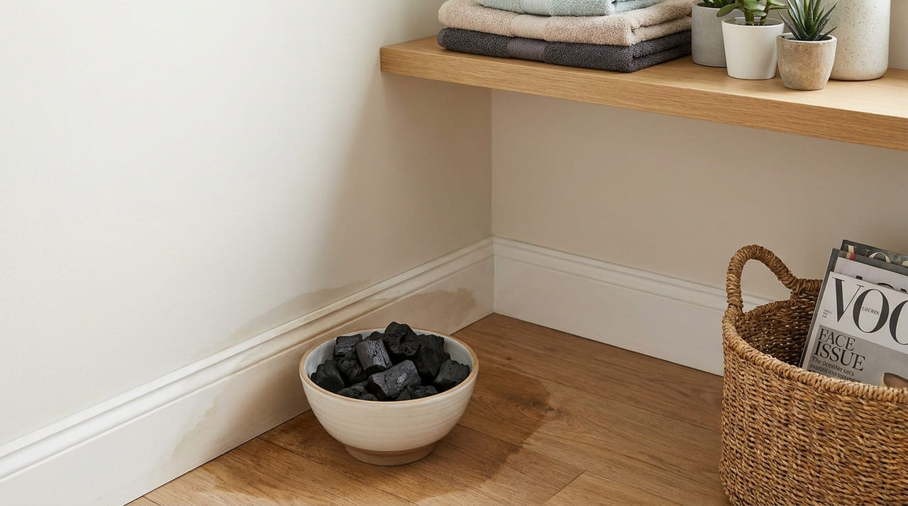 Posicionar o carvão debaixo da cama evita a proliferação de mofo e garante um ambiente livre de odores desagradáveis.