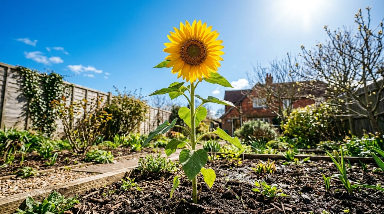 O cultivo de girassóis após o inverno garante que o solo aquecido estimule a germinação vigorosa e o crescimento saudável.